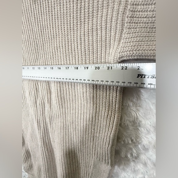 Anthropologie Moth Womens M Beige‎ Ribbed Cable Knit Turtleneck Sweater - Picture 5 of 10